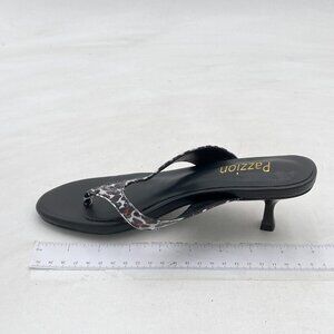 Pazzion Leopard Open Toe Kitten Heel Flip Flops Slip On Thong Sandals Party Shoe